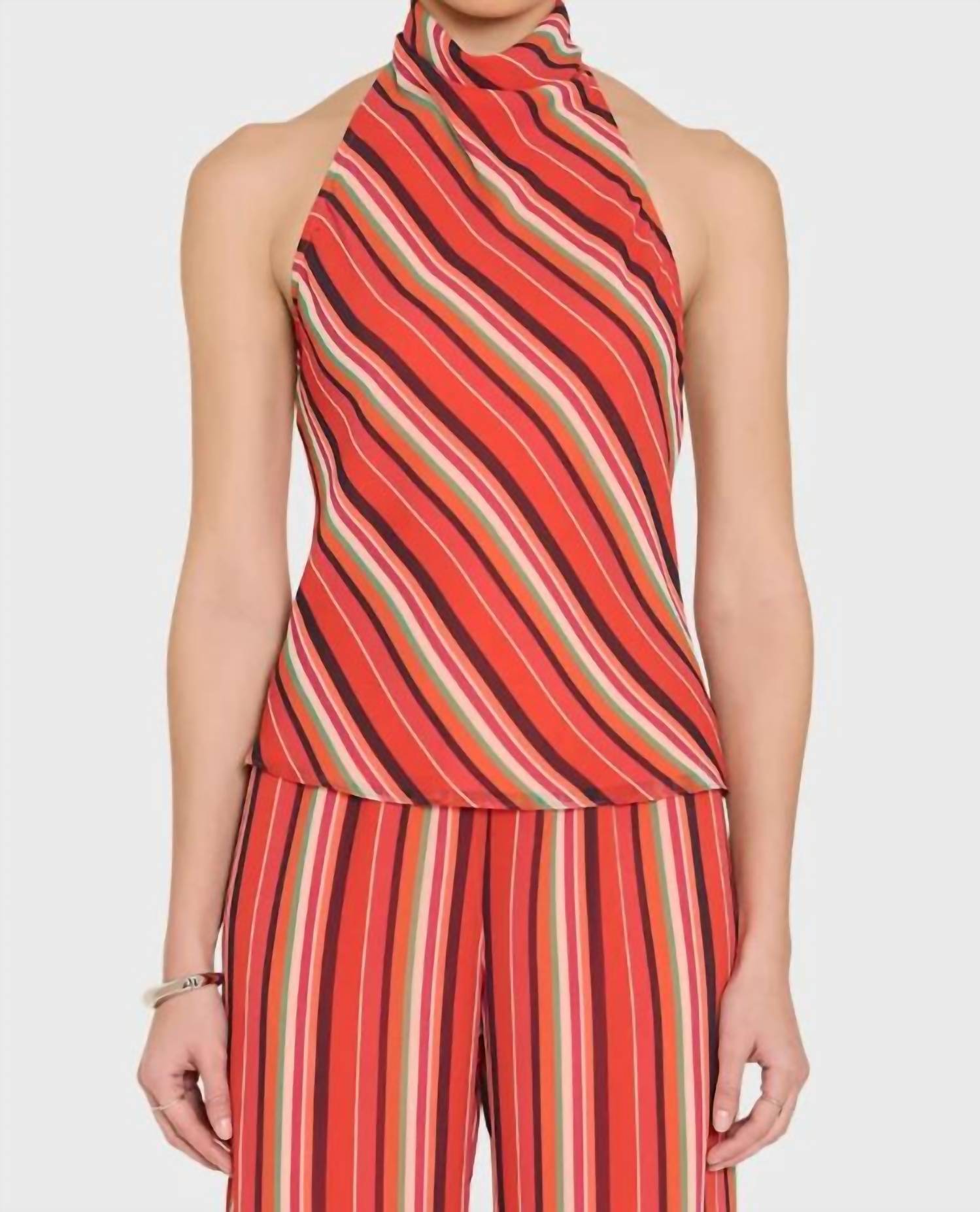 New Amanda Uprichard Samba Halter Cowl Top In Multi